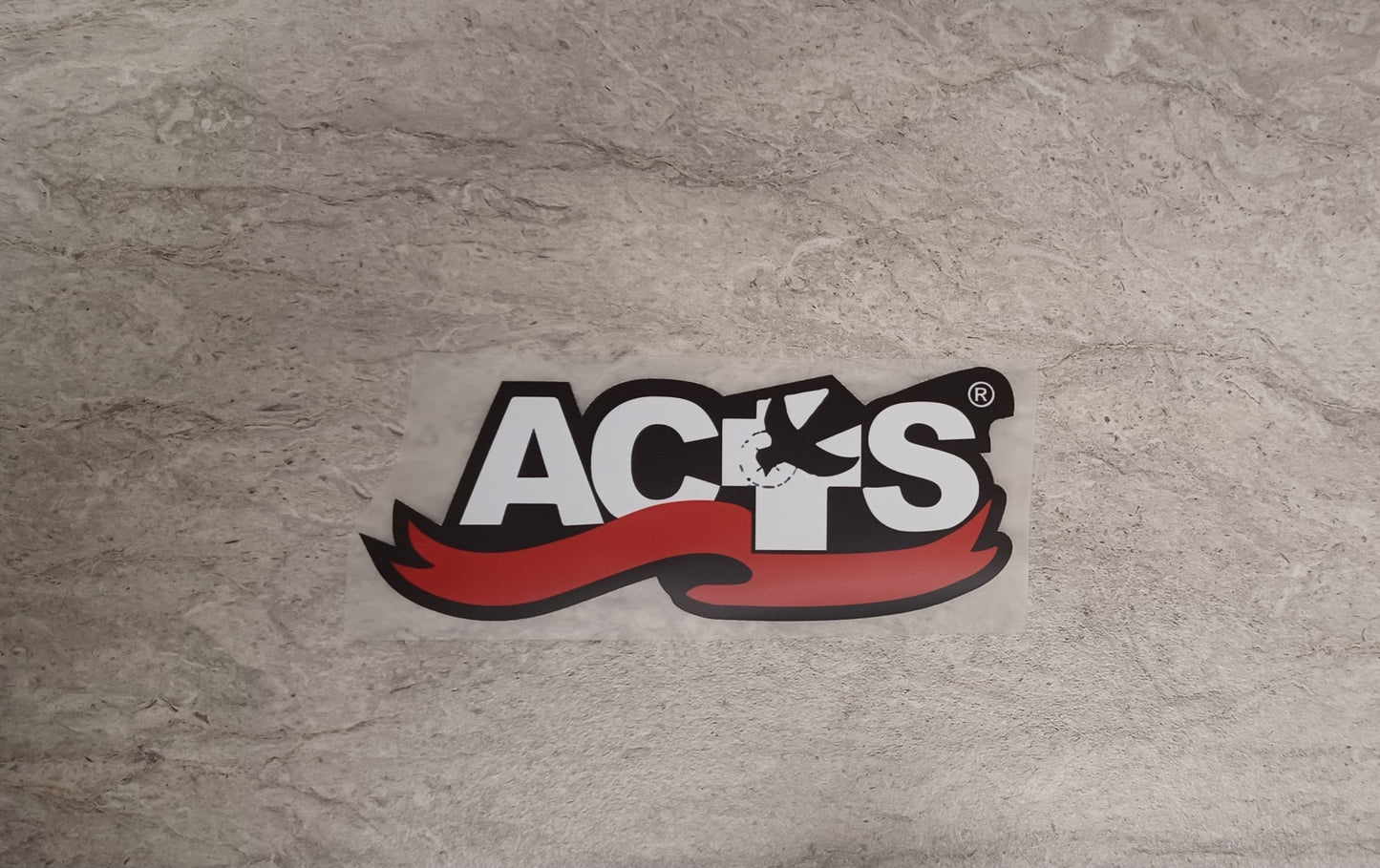 ACTS Ribbon Logo Transfer 5.5" X 2" 10 PACK