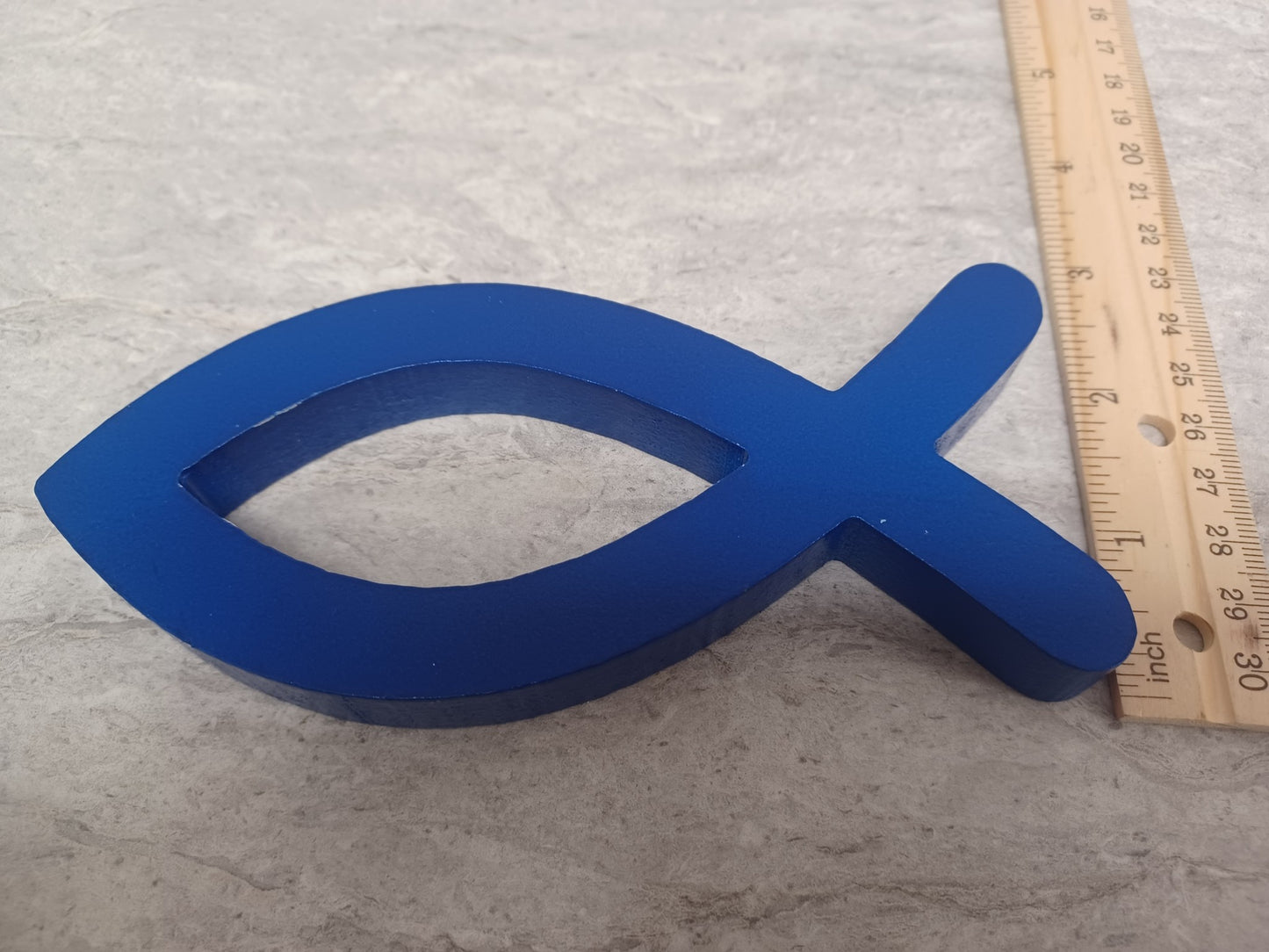 Blue Ichthus Fish Desktop Display