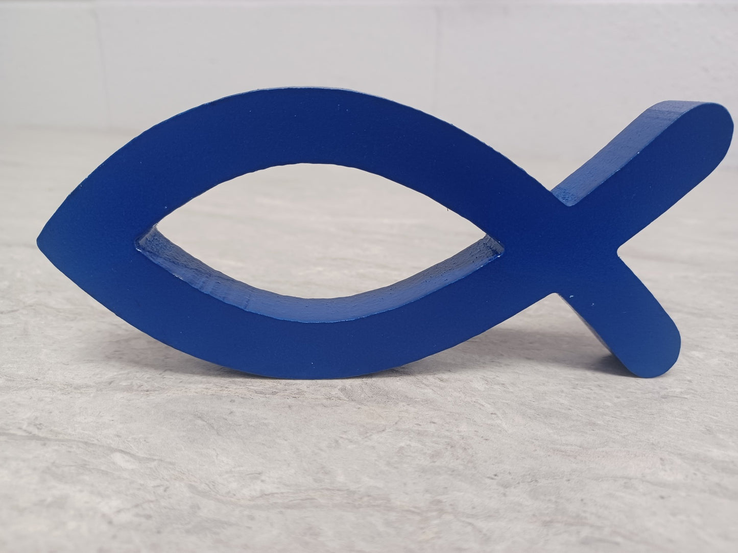 Blue Ichthus Fish Desktop Display