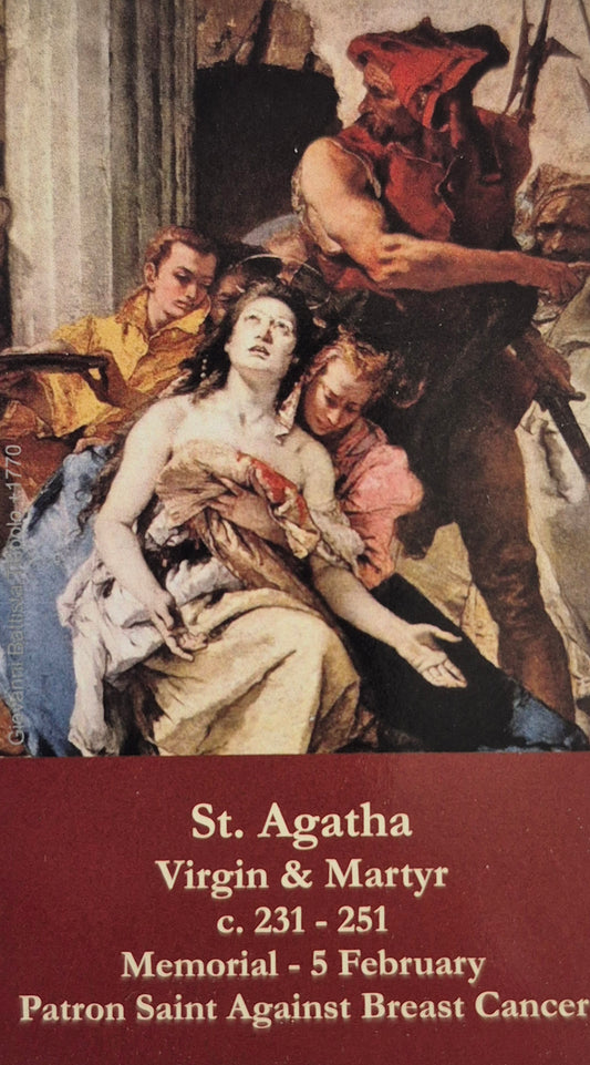 Saint Agatha Prayer Card