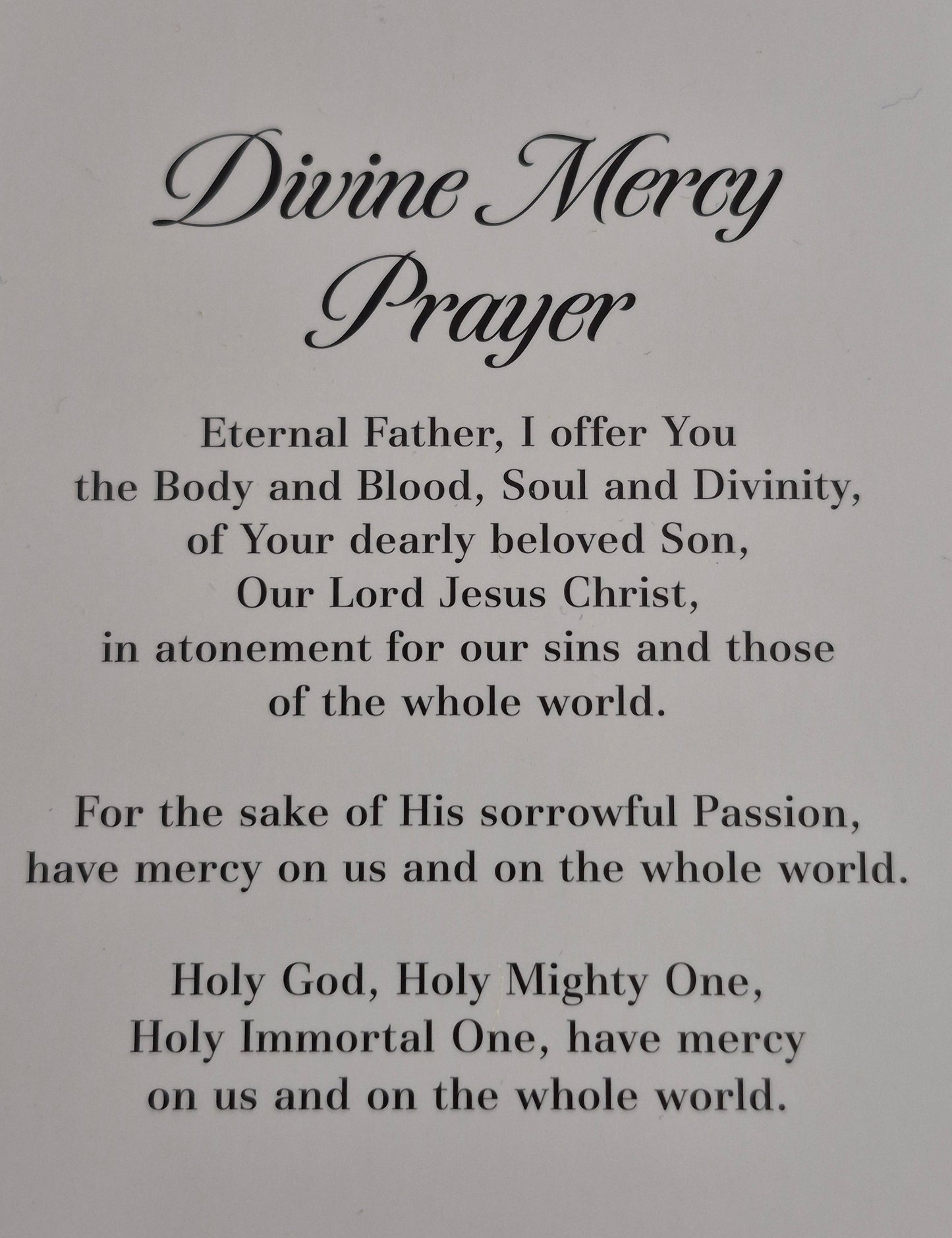 Prayer to Divine Mercy Greeting Card