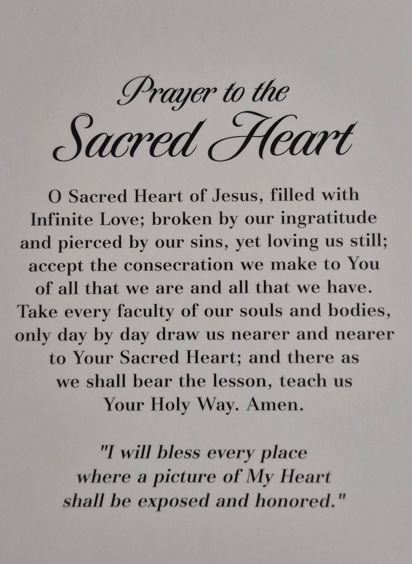 Prayer to the Sacred Heart Greeting Card