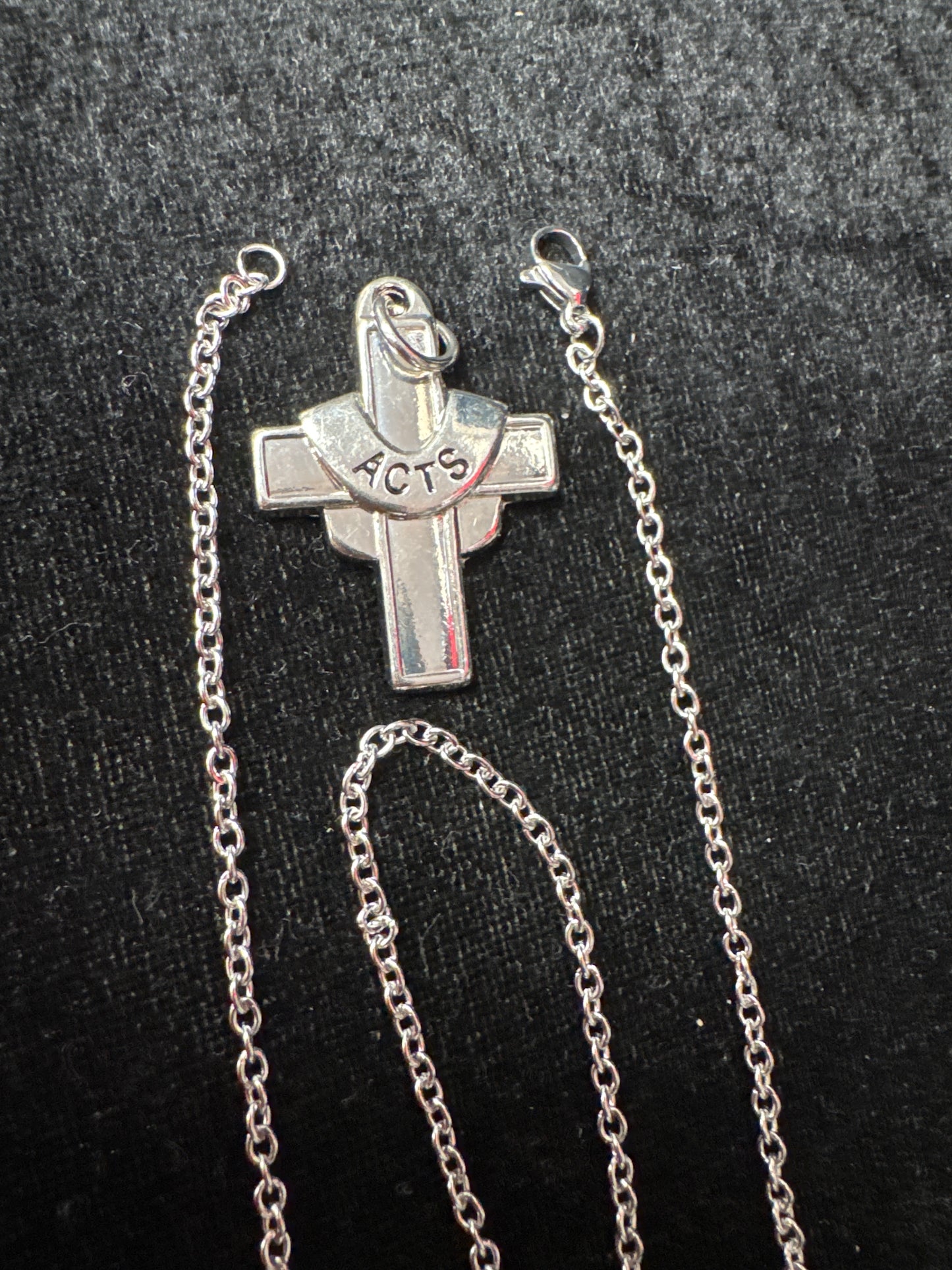 ACTS Cross Pendant w/Stainless Steel Chain