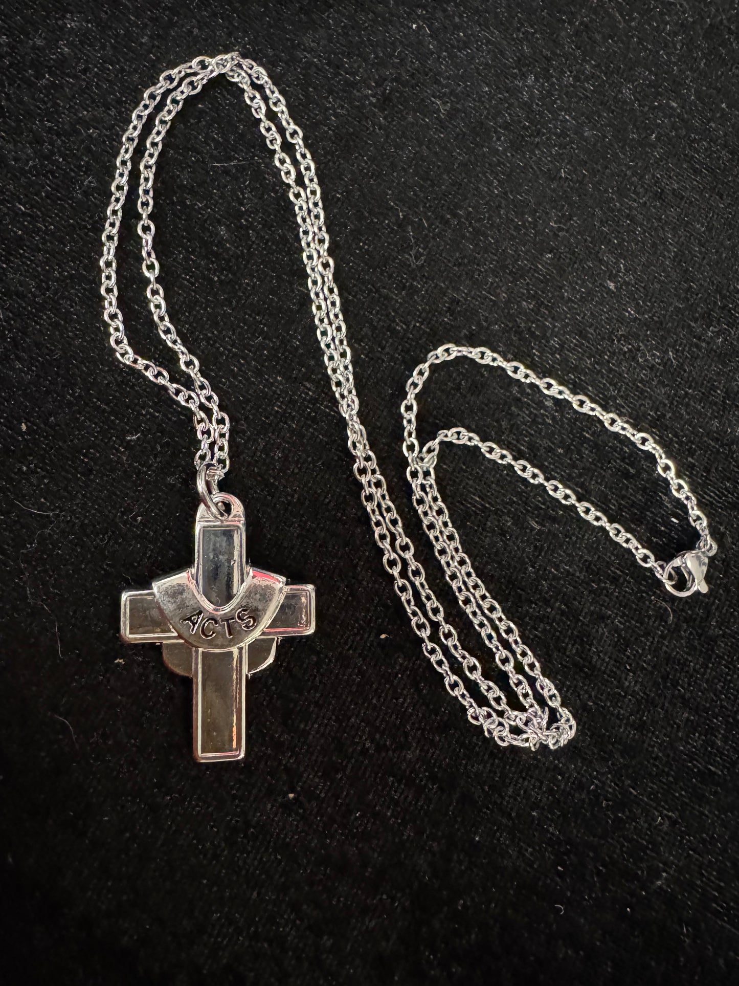 ACTS Cross Pendant w/Stainless Steel Chain