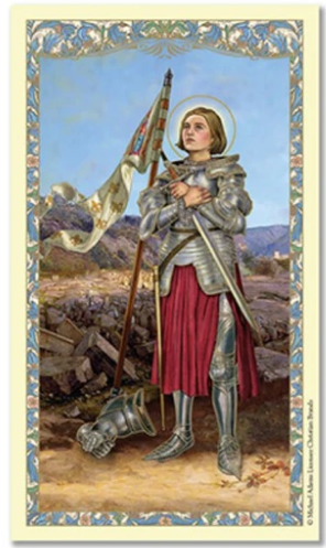 Novena Prayer to Saint Joan of Arc Laminated Card