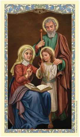 Grandparents Prayers to Saints Anne and Joachim Laminated Card