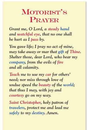 Motorist's Prayer Laminated Card