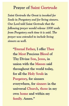 Prayer of Saint Gertrude Laminated Card