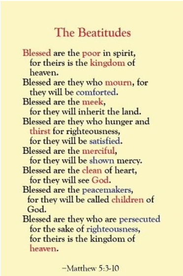 The Beatitudes Laminated Card