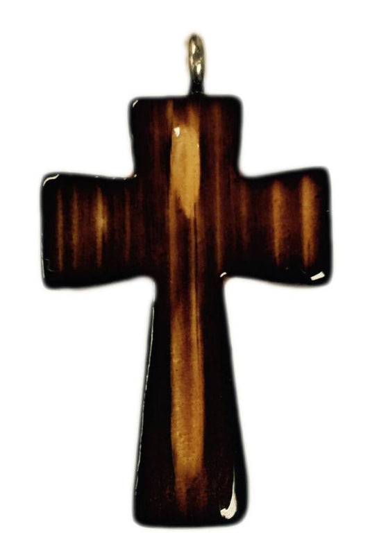 Abstract Wood Cross w/Cord