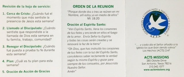 ACTS Missions Spanish Tri-Fold