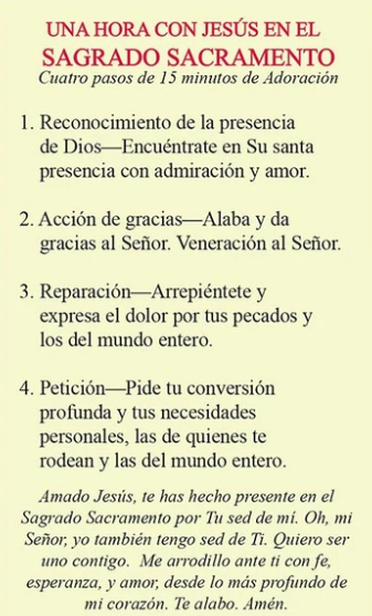 Una Hora Con Jesus El El Sagrado Sacramento Laminated Card