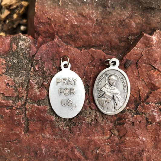 St Thomas Aquinas Oxidized Medal