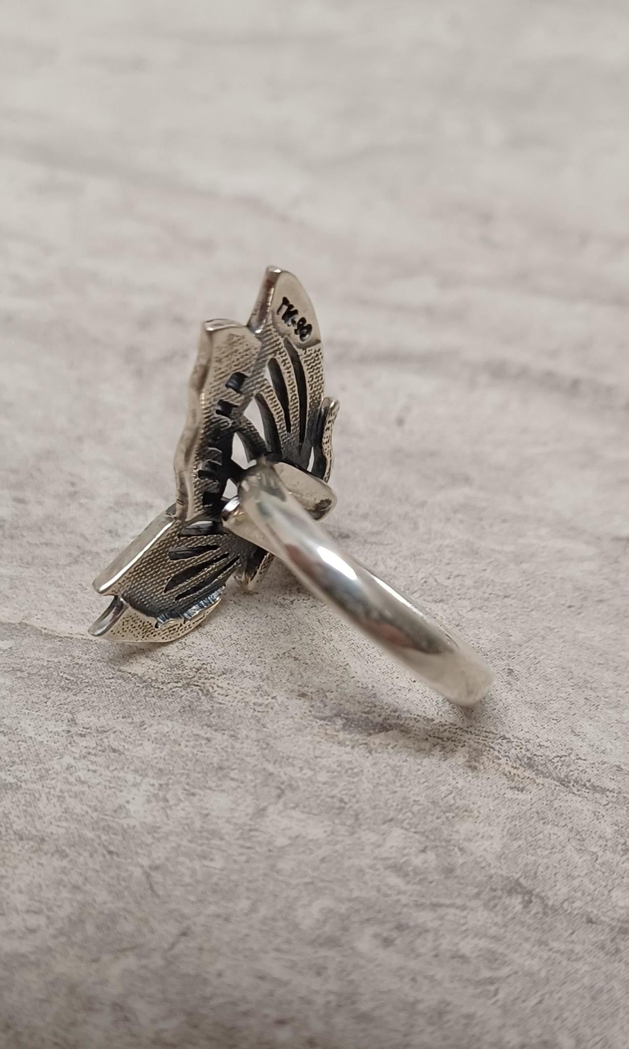 Butterfly Wings Sterling Silver Ring (Adjustable)