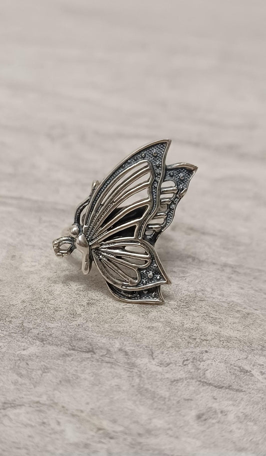 Butterfly Wings Sterling Silver Ring (Adjustable)