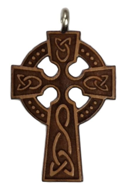 Celtic Wood Cross w/Cord