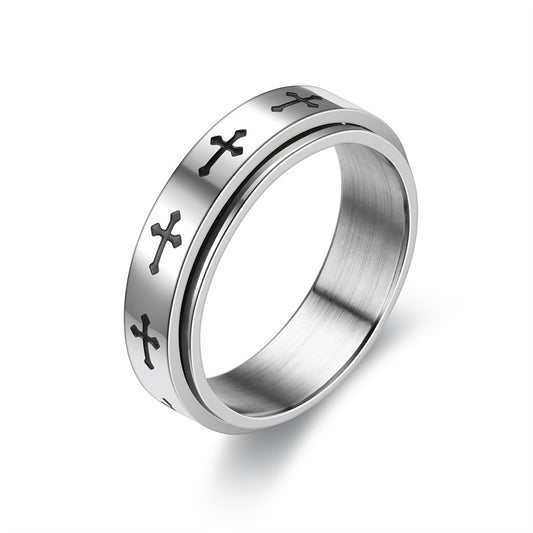 Cross Ring Stainless Steel