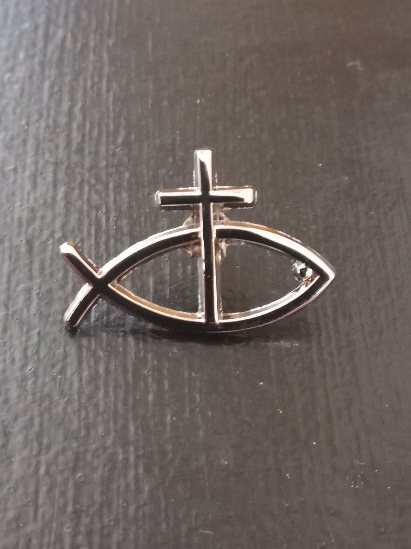 Fish Cross Lapel Pin