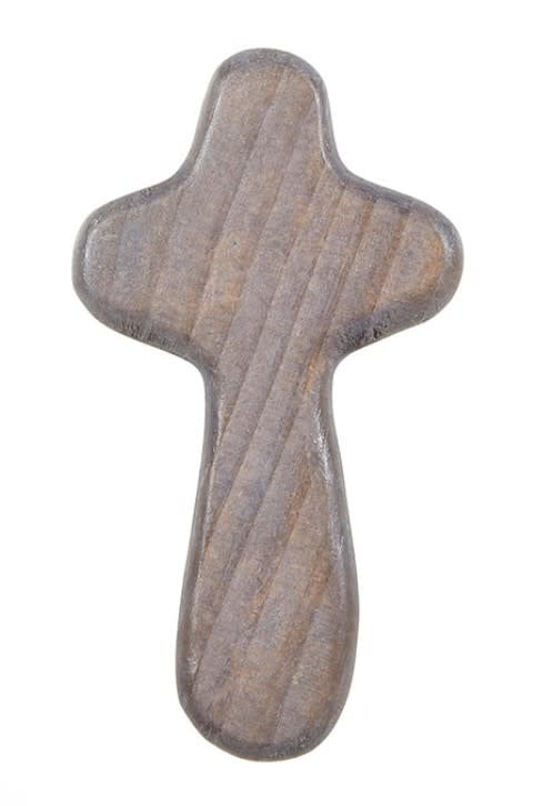 Gray Wood Hand Prayer Cross