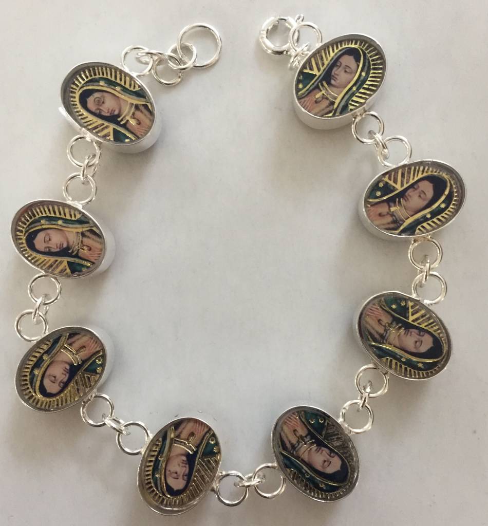 Virgen De Guadalupe Sterling Silver Bracelet