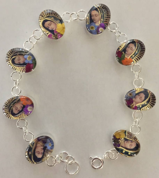 Virgen De Guadalupe Sterling Silver Bracelet