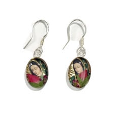 Virgen de Guadalupe Sterling Silver Earrings
