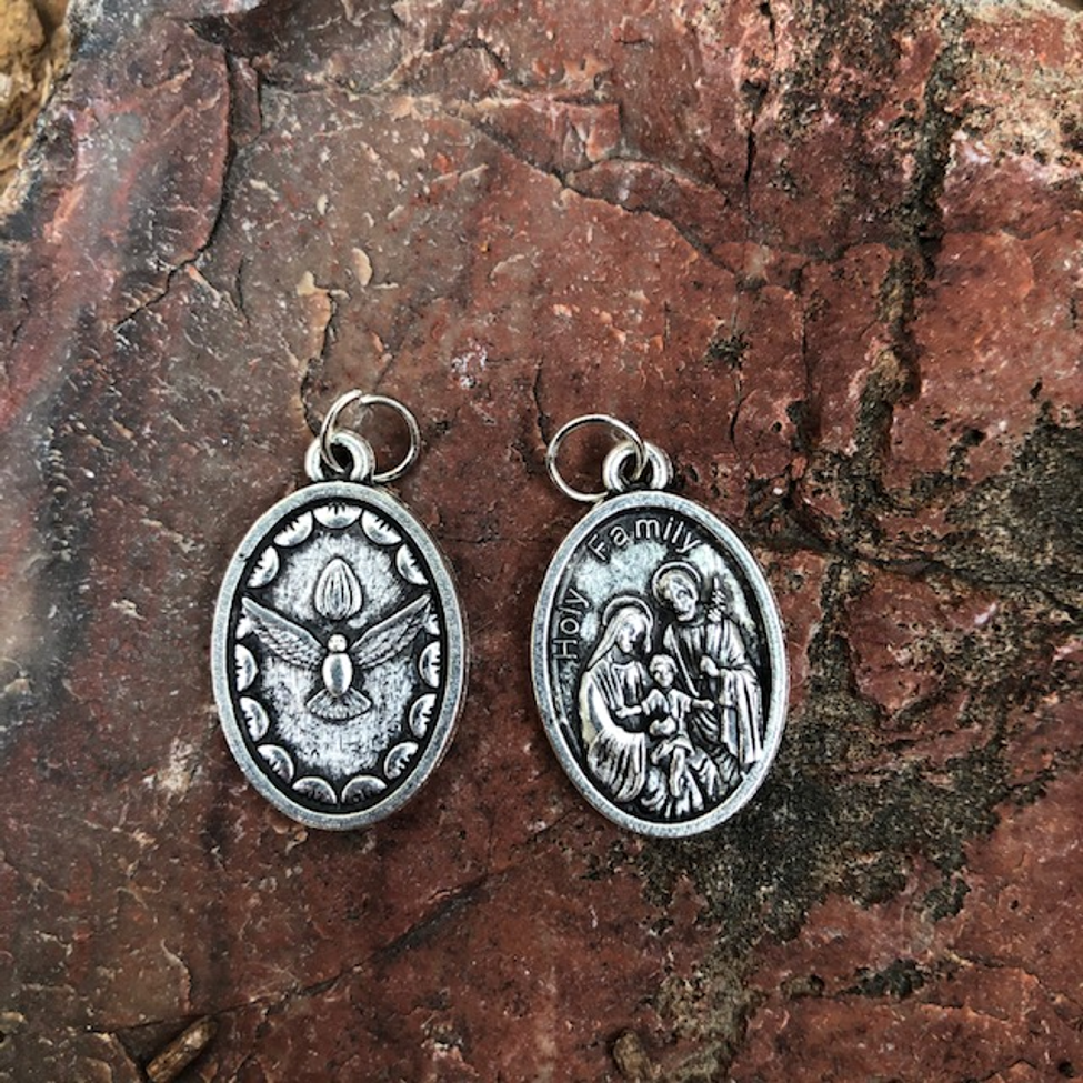 Holy Family Oxidized Medal