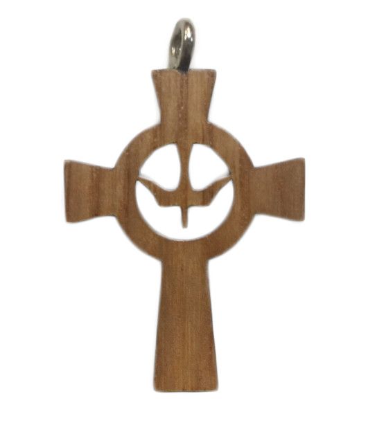 Holy Spirit Celtic Wood Cross w/Cord