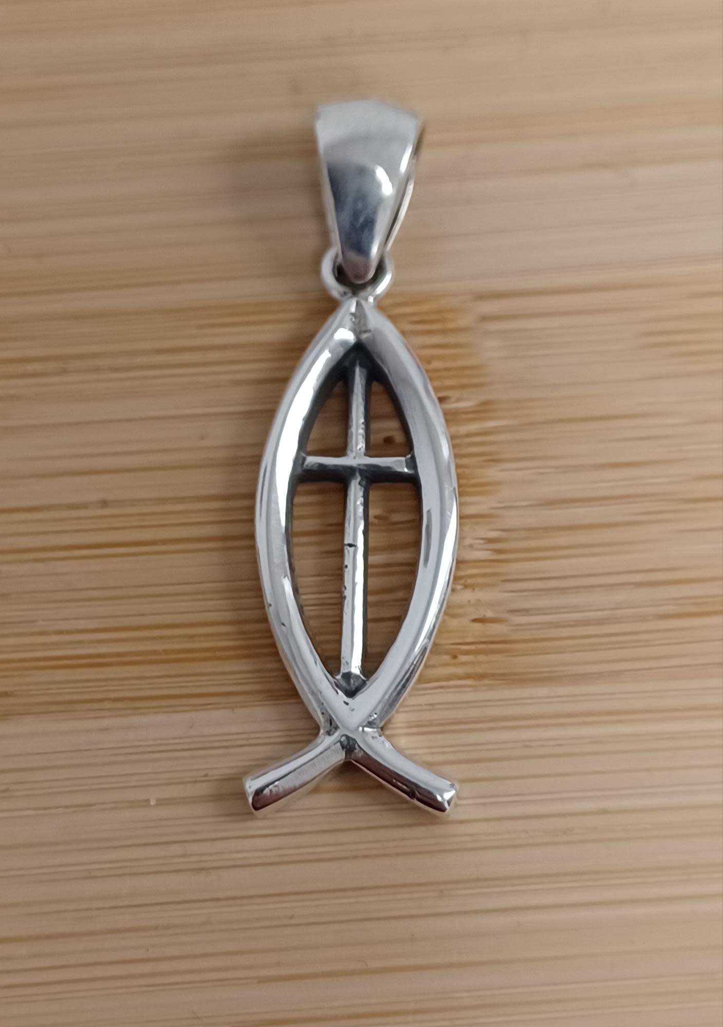 Ichthus Cross Sterling Silver Pendant