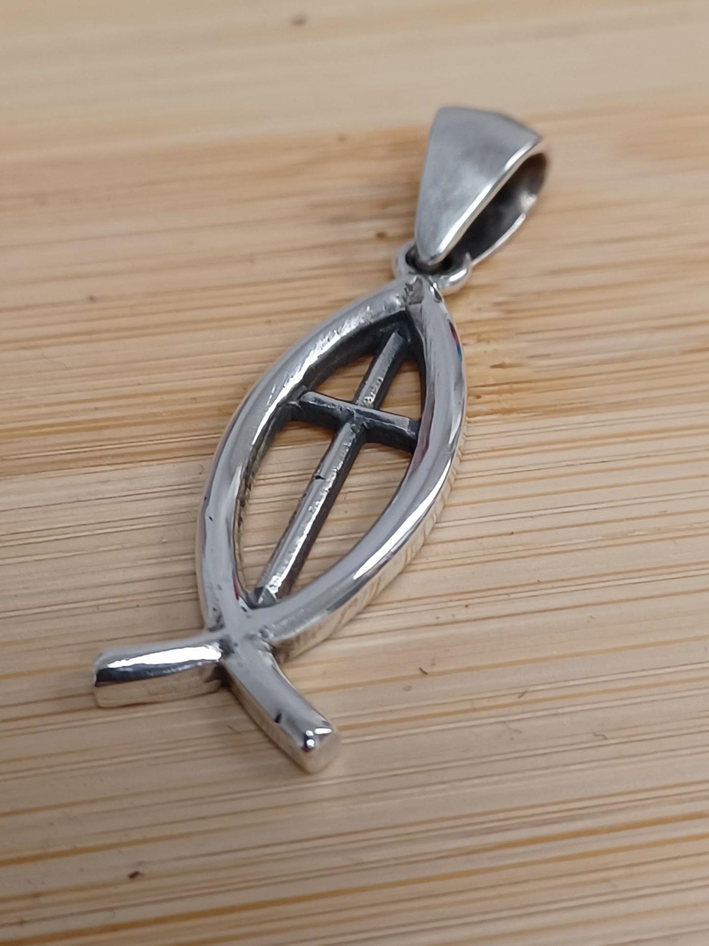 Ichthus Cross Sterling Silver Pendant