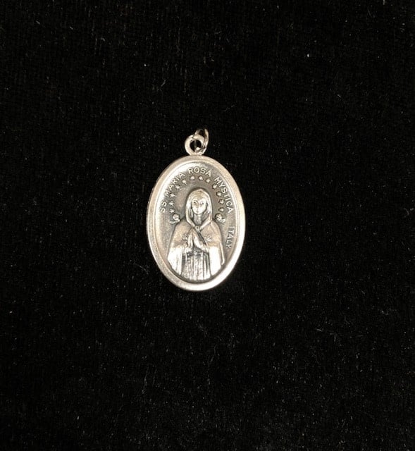 Rosa Mystica Oxidized Medal