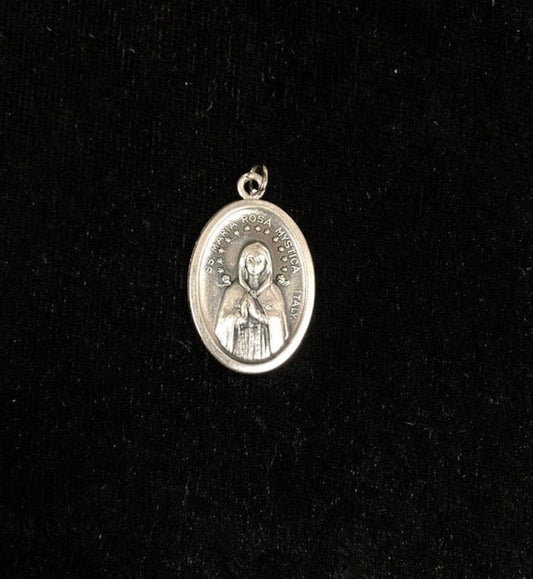 Rosa Mystica Oxidized Medal