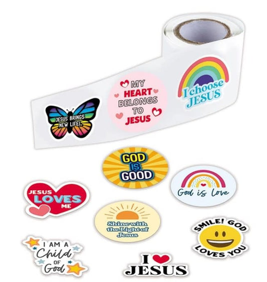 20 Assorted Colorful Jesus Stickers