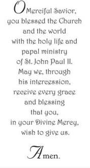 St. John Prayer Card
