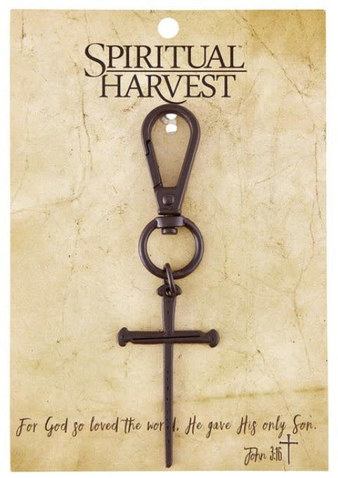 Nail Cross Keychain