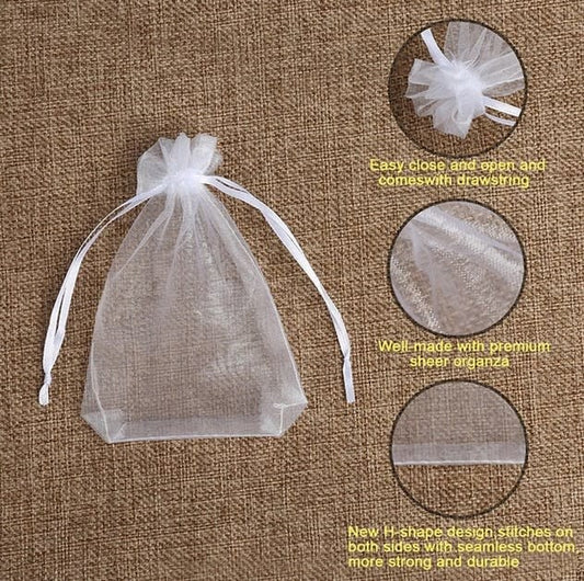 Medium White Organza Bags 4" X 3.5"