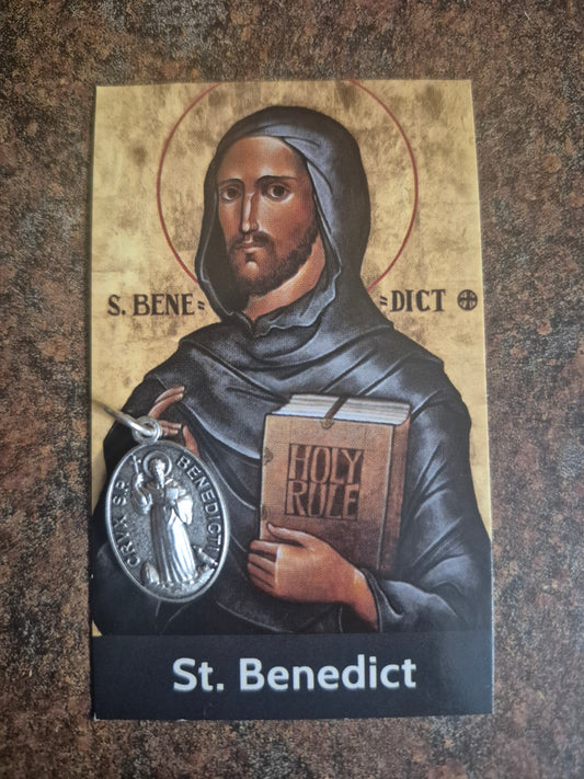 Prayer to St Benedict w/medal