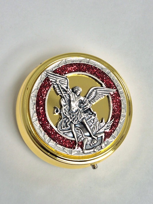 St Michael Gilt Box with Red Enamel