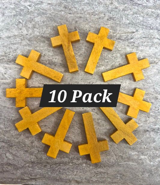 Wood Cross Pendant 10 pack