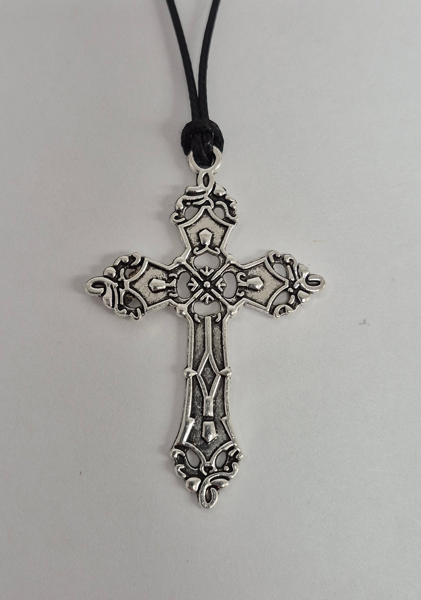 2" Filigree Cross Pendant w/cord