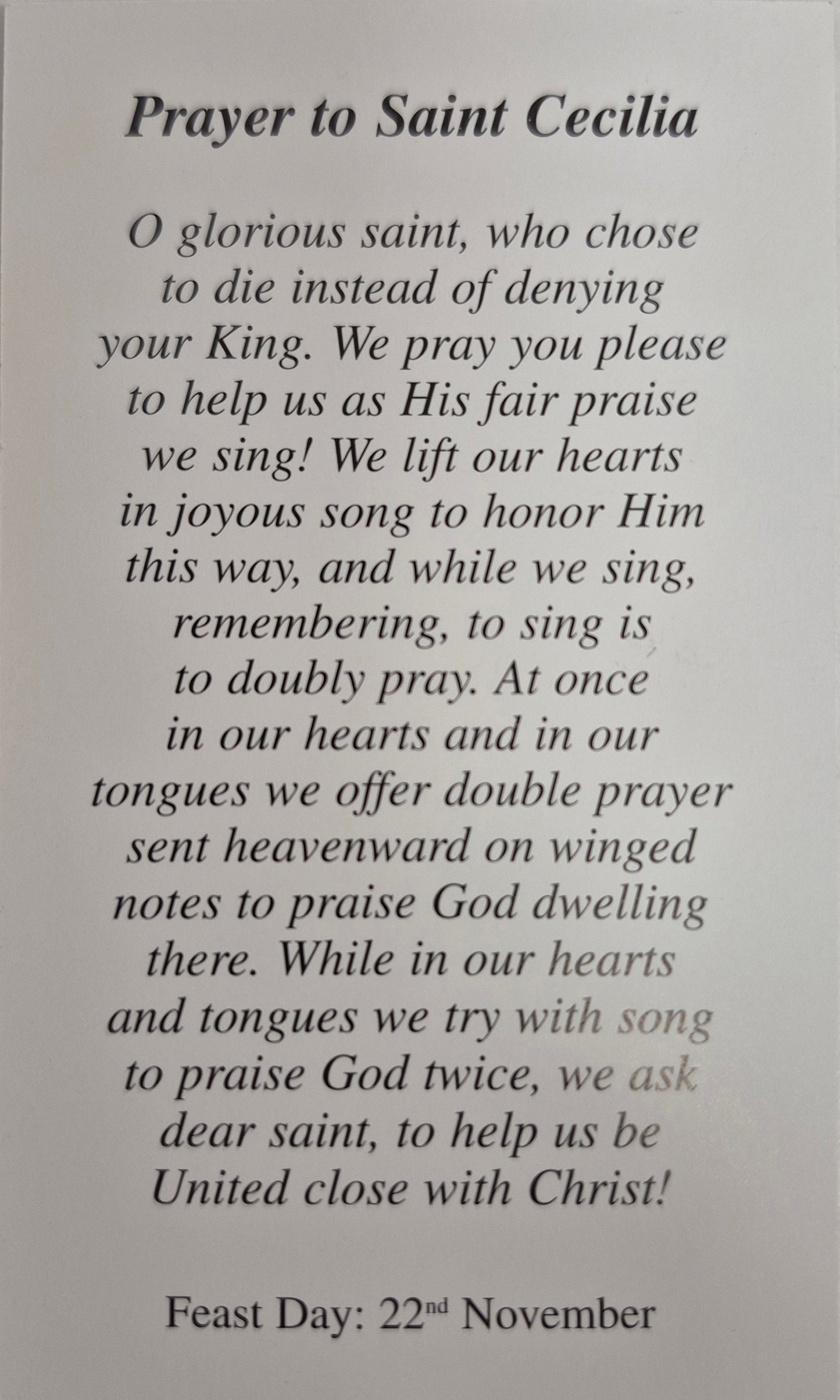 Prayer to Saint Cecilia