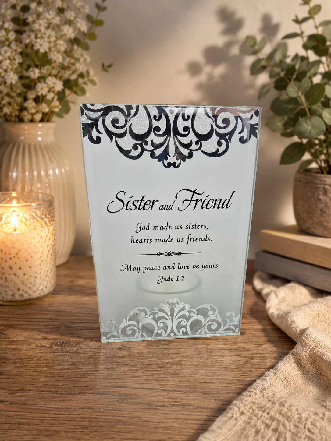 Sister and Friend-Glass Tabletop Gift
