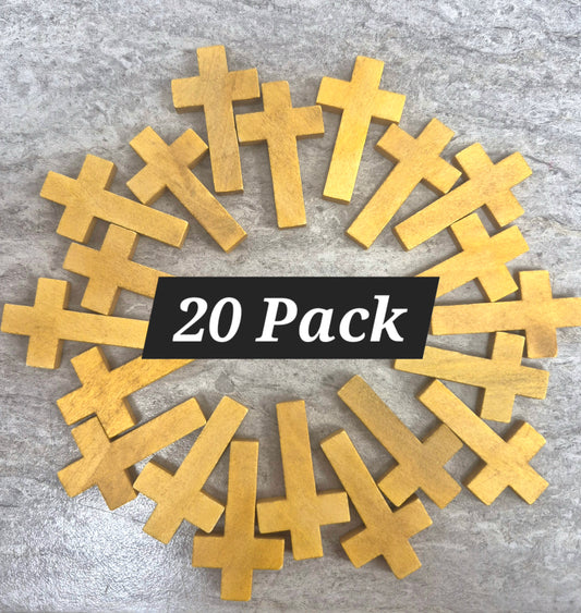 Wood Cross Pendant 20 pack