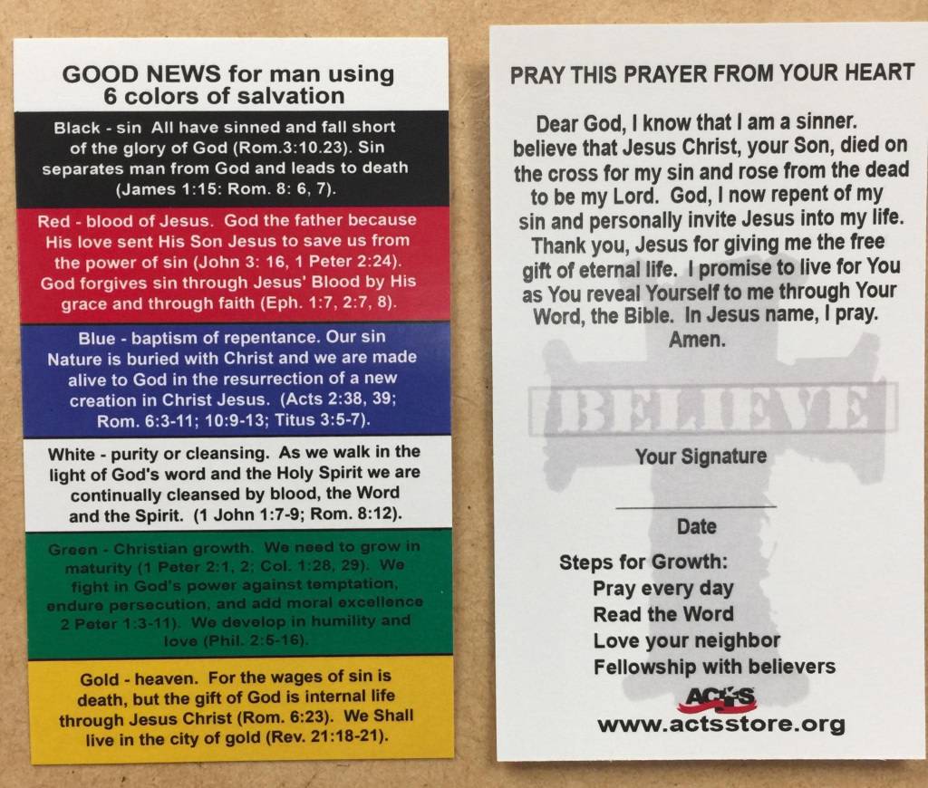 Salvation Prayer Card