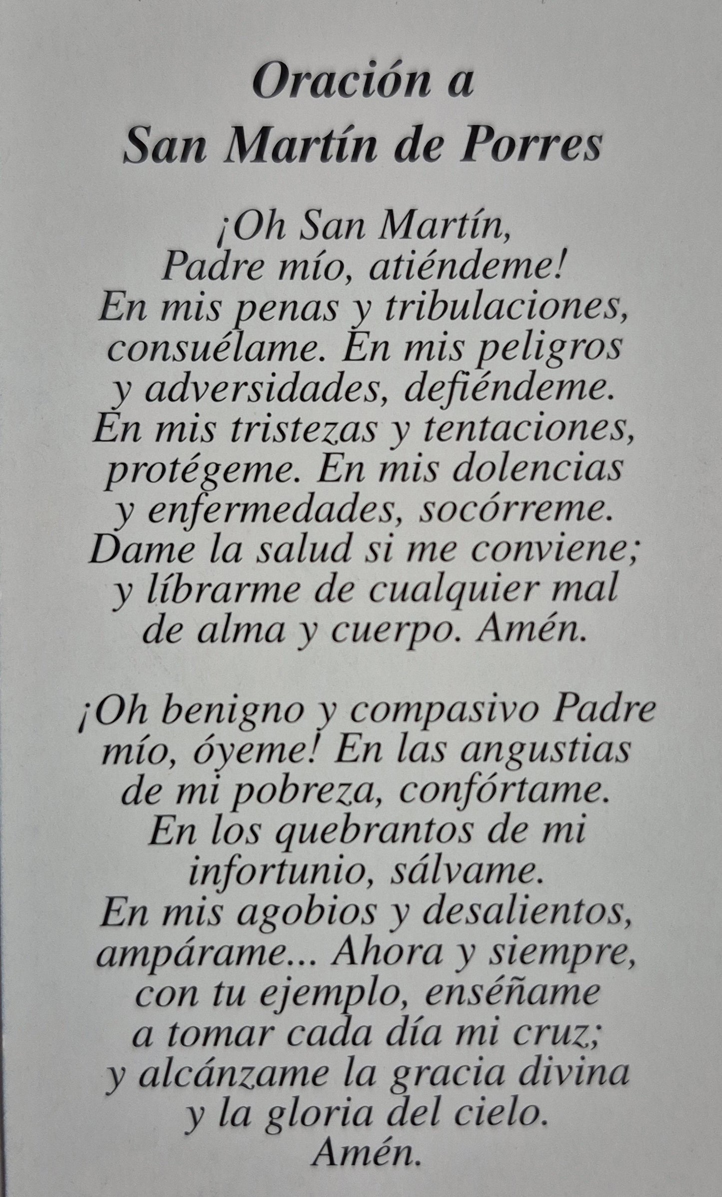 Oración a San Martin de Porres