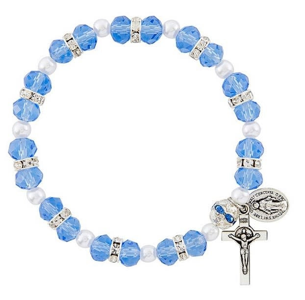 Sapphire Crystal Rosary Bracelet