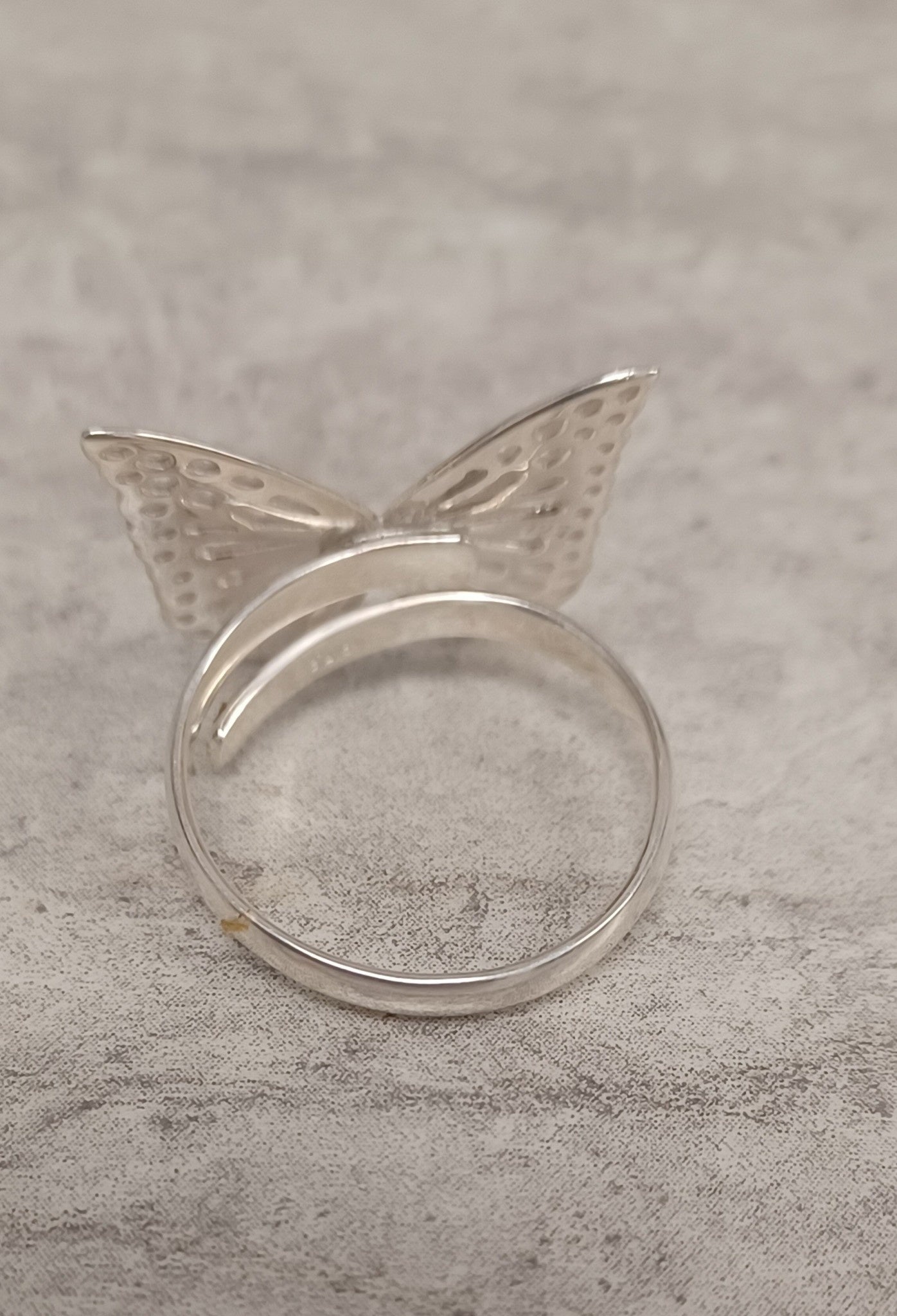 Small Butterfly Sterling Silver Ring Adjustable