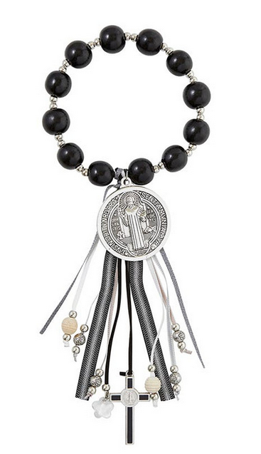 St. Benedict Black Beaded Blessings Door Hanger