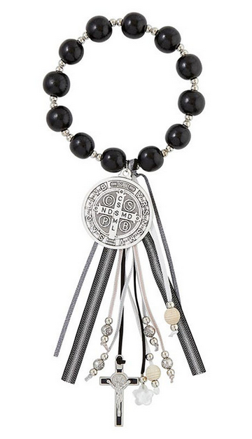 St. Benedict Black Beaded Blessings Door Hanger