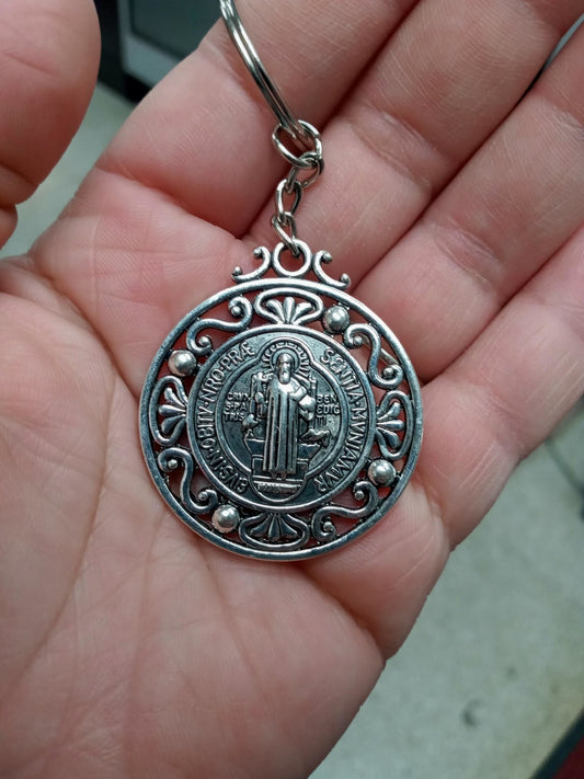 St Benedict Large Medal Keychain